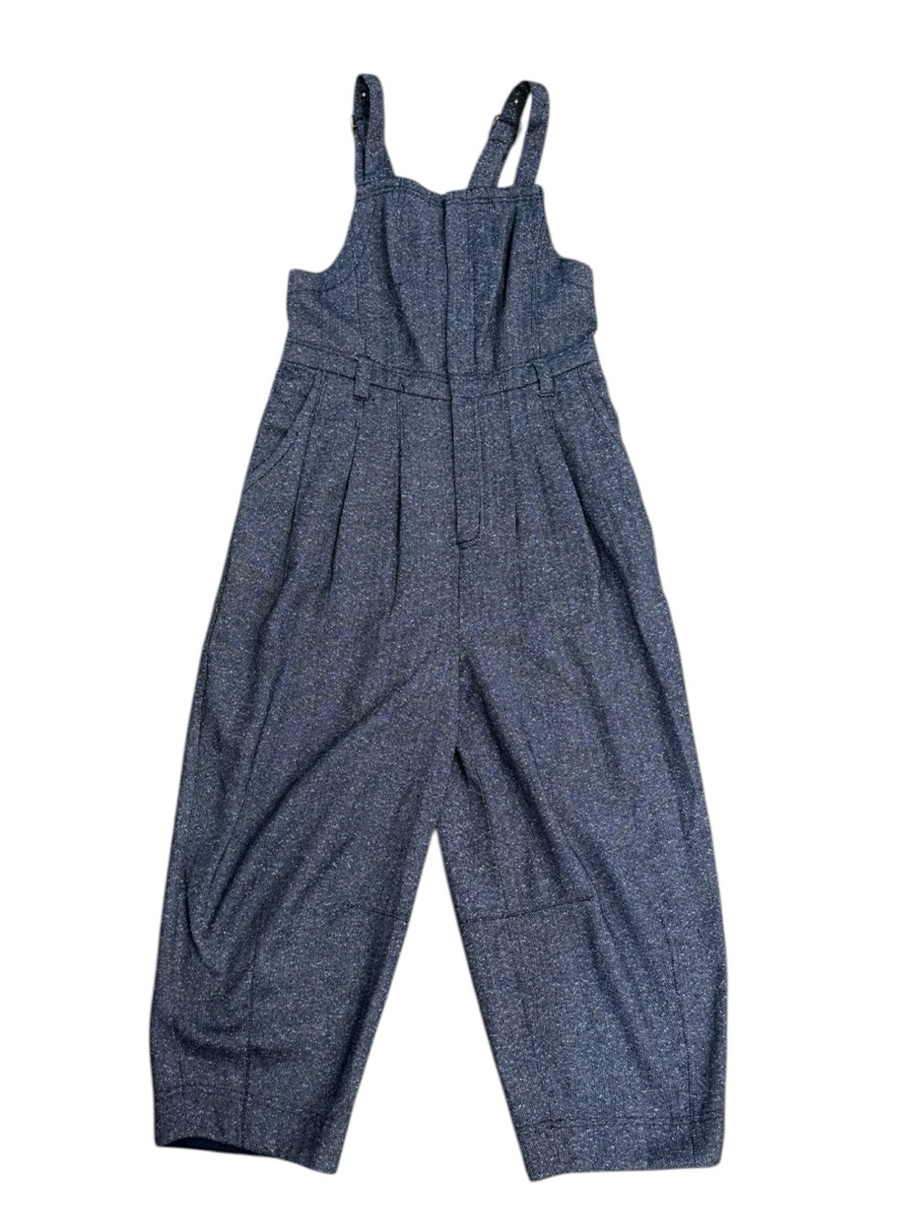 Free People Leonie Menswear Overalls Slouch
Barrel Leg Tweed Jumpsuit Navy XS